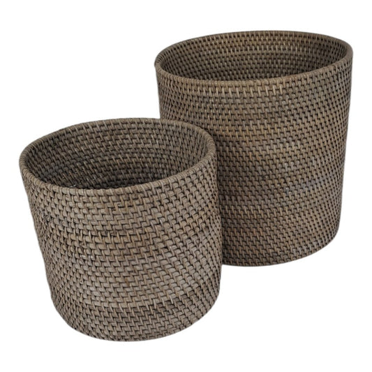Drift Woven Basket Rattan Planter (Set of 2) Jumbo