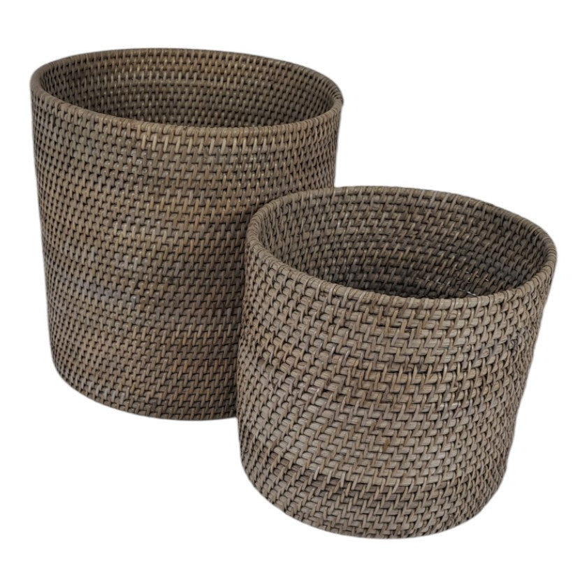 Drift Woven Basket Rattan Planter (Set of 2)