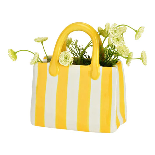 Soleil Striped Ceramic Bag Vase Trans Natal