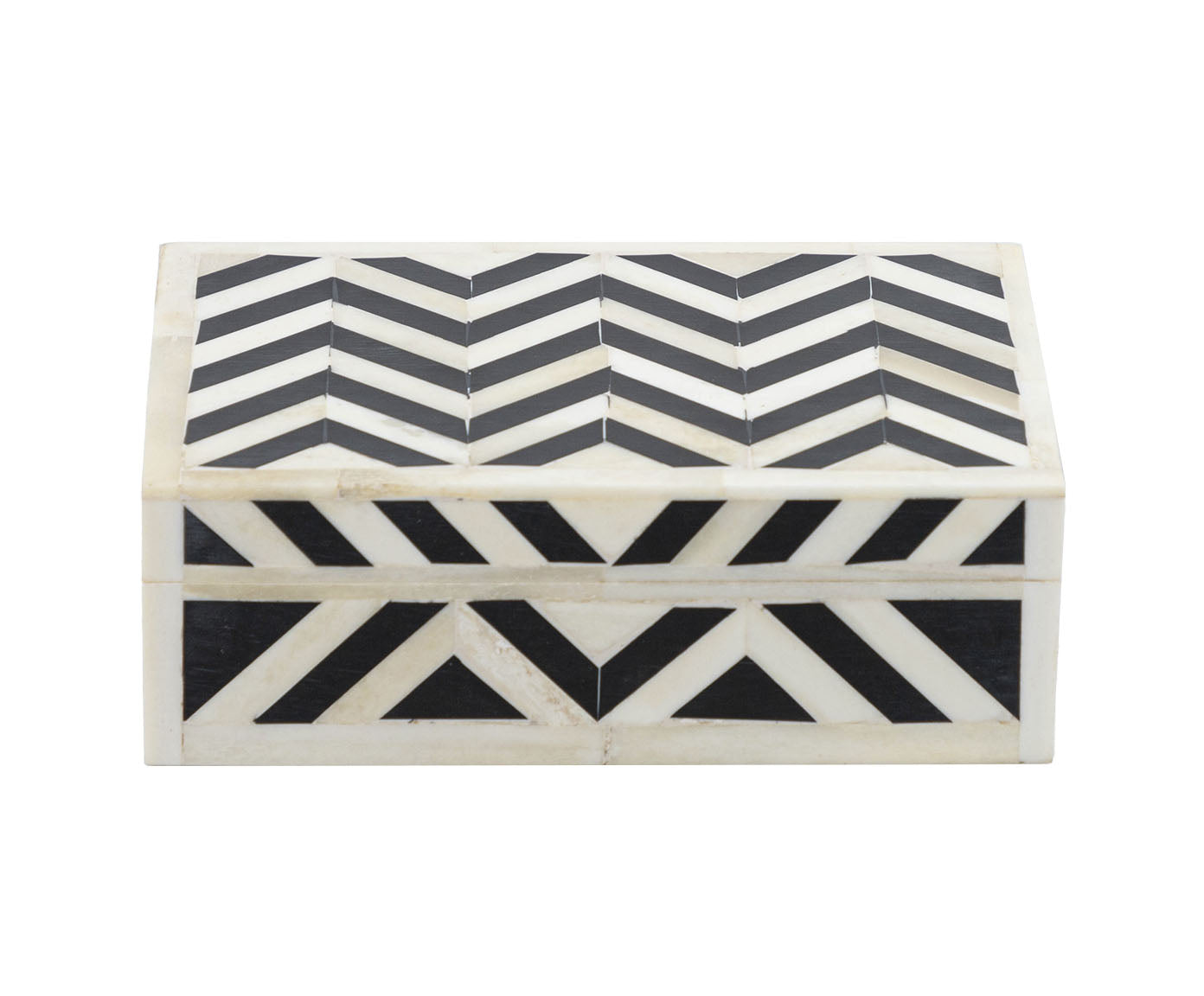 Chevron Bone Inlay Decorative Box