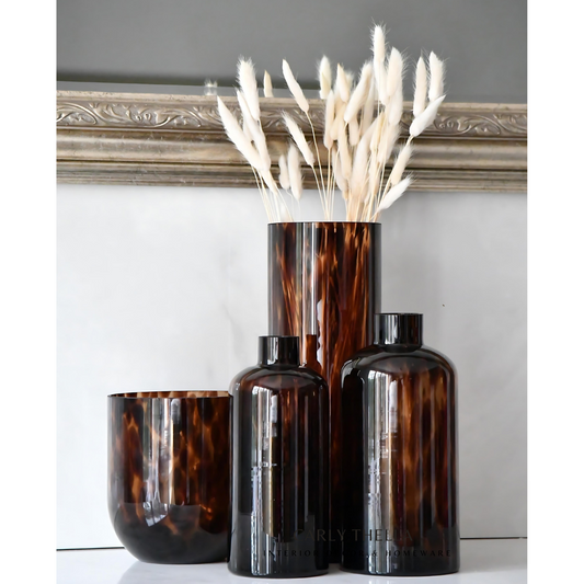 Venetian Tortoise Shell Glass Cylinder Vase Atsource