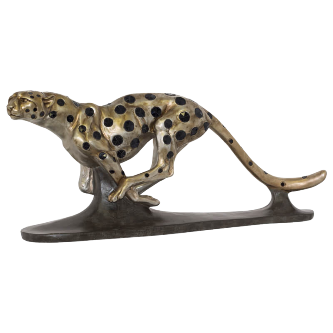 Running Cheetah on Plinth CARLY THELLA INTERIOR DECOR