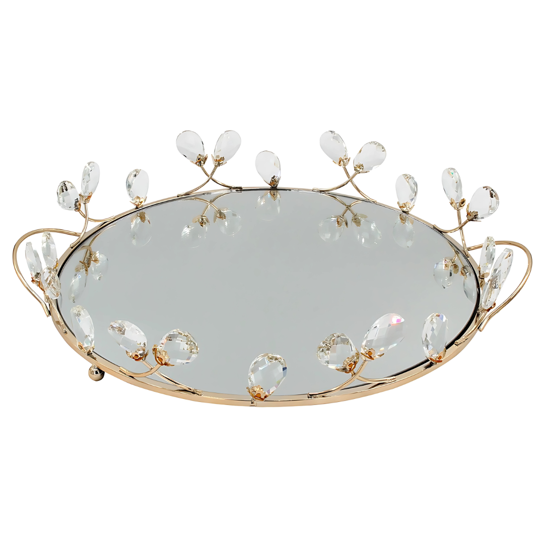 Lily Decorative Tray with Crystal Accents