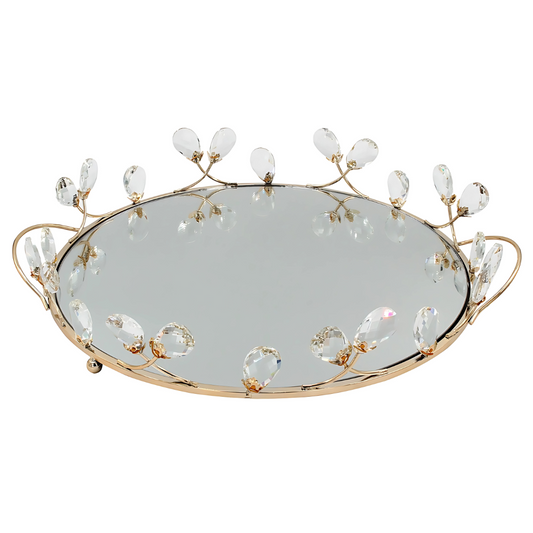 Lily Decorative Tray with Crystal Accents