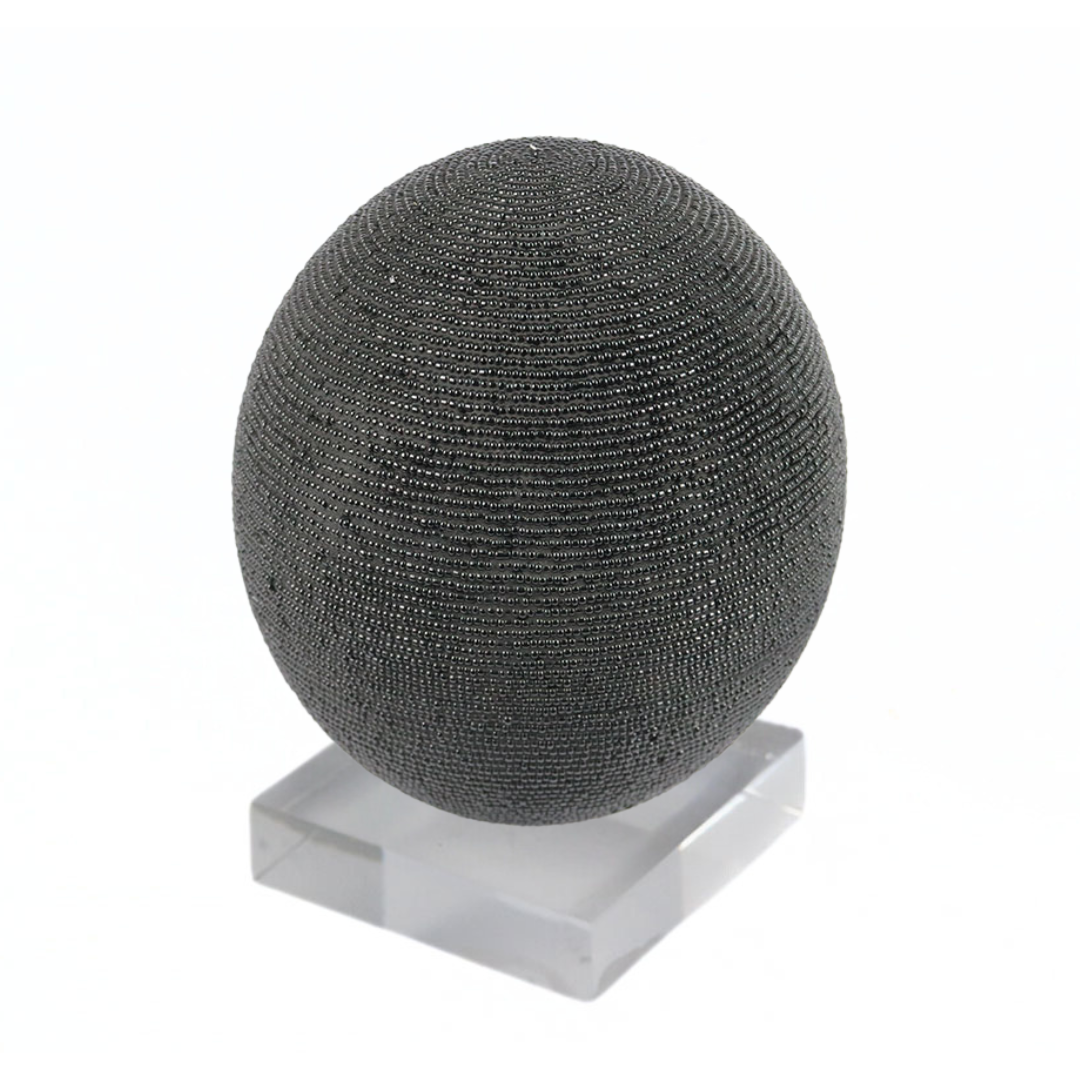 Beaded Egg on Stand Ornament CARLY THELLA INTERIOR DECOR