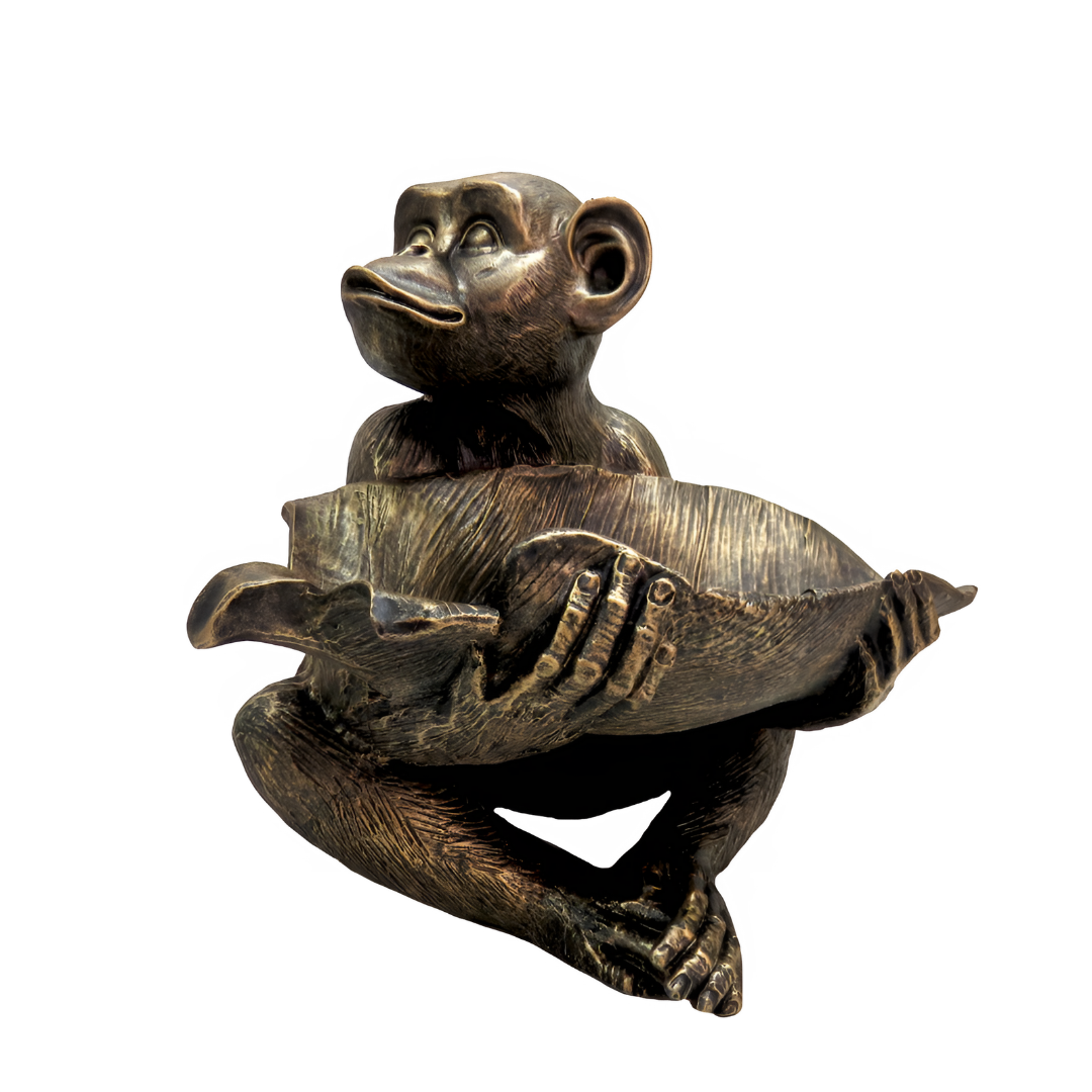 Komu Monkey with Leaf Bowl