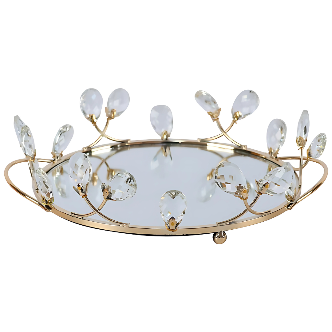 Lily Decorative Tray with Crystal Accents