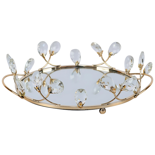 Lily Decorative Tray with Crystal Accents Trans Natal