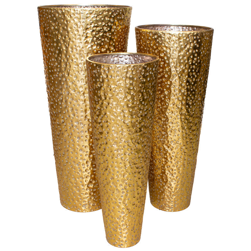 Coleshill Hammered Gold Metal Vase Trans Natal
