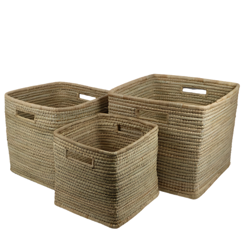 Natural Woven Storage Basket Set Jumbo