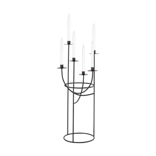 Cyan Metal Taper Candleholder Trans Natal