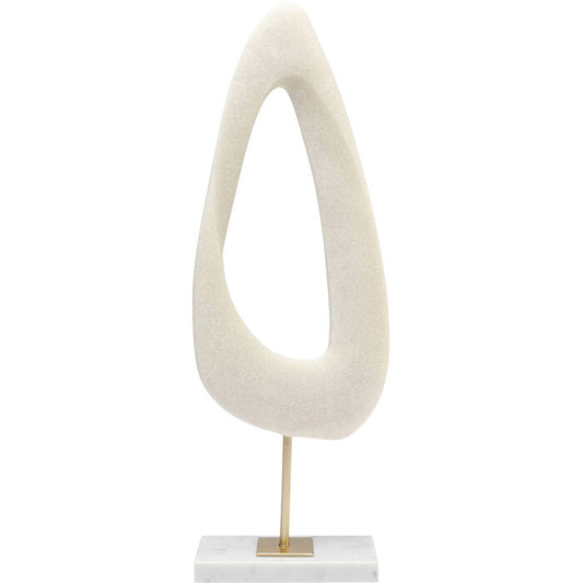 Alkin Teardrop Modern Abstract Sculpture with Marble Base