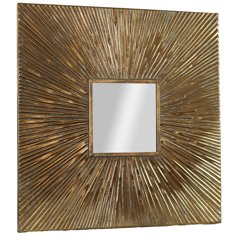 La Barge Antique Sunburst Square Mirror Trans Natal