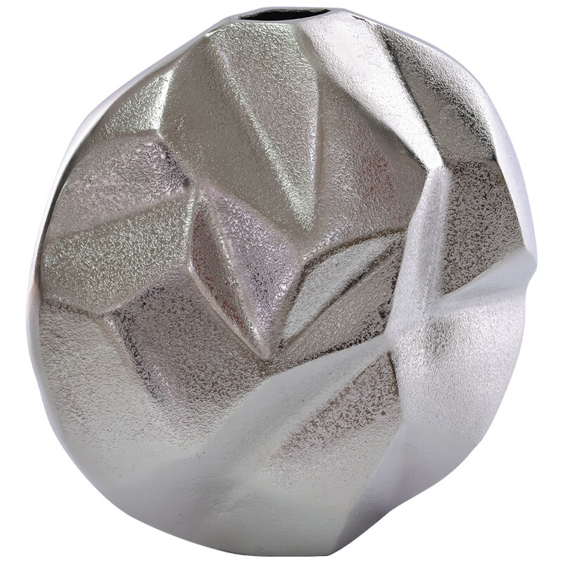 Geometric Silver Nickle Metal Vase