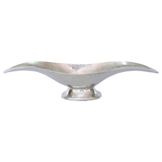 Aria Rough Nickeled Footed Bowl Trans Natal