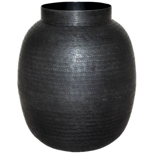 Kwamore Graphite Etched Metal Vase