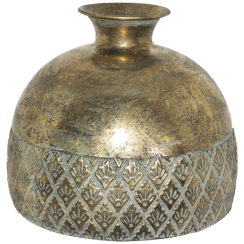 Deccan Antique Metal Pot CARLY THELLA INTERIOR DECOR