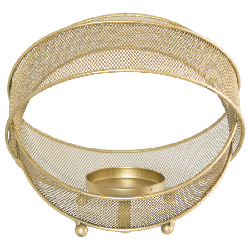 Saturn Gold Mesh Candle Holder CARLY THELLA INTERIOR DECOR