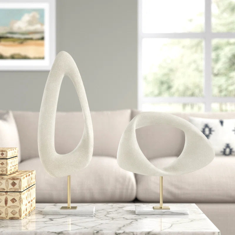 Elkin Modern Abstract Sculpture with Marble Base