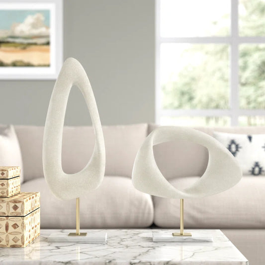 Elkin Modern Abstract Sculpture with Marble Base