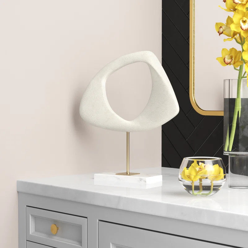 Elkin Modern Abstract Sculpture with Marble Base