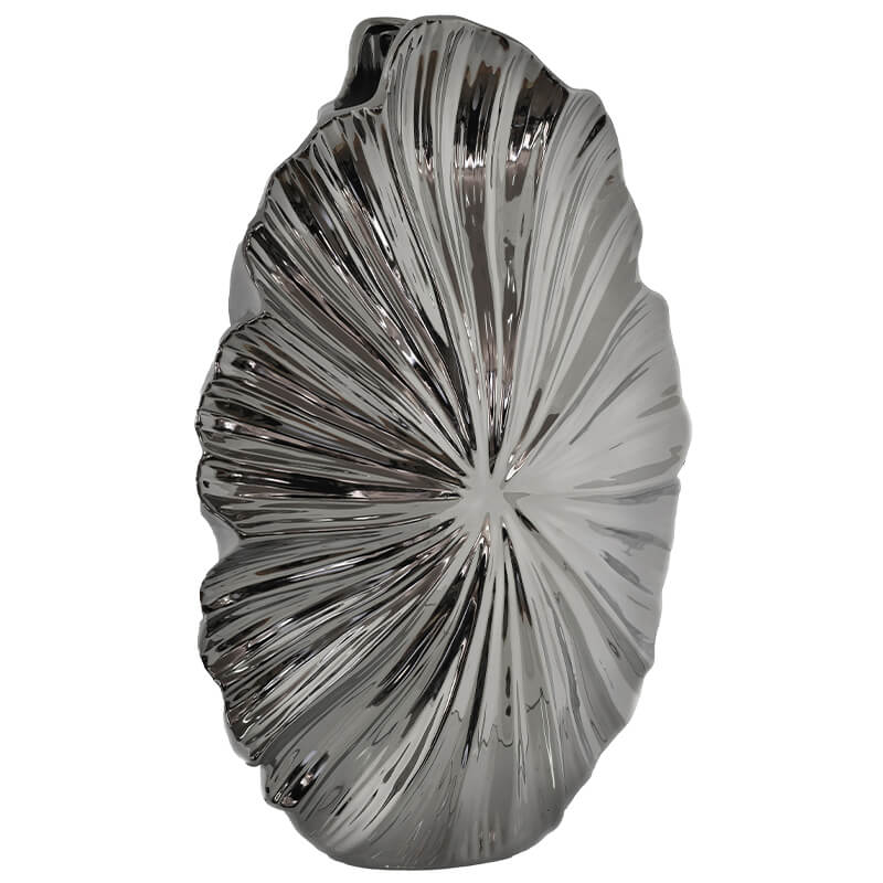 Metallic Silver Ceramic Vase Trans Natal