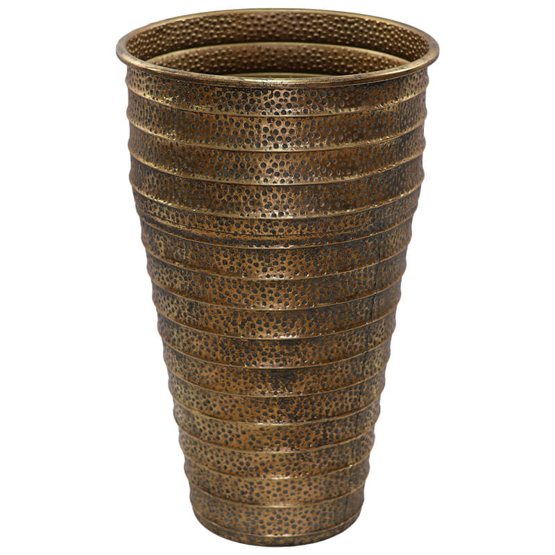 Baudel Antique Bronze Perforated Metal Planter