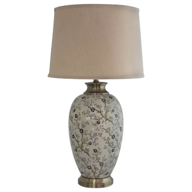 Zenith Floral Ceramic Table Lamp Trans Natal
