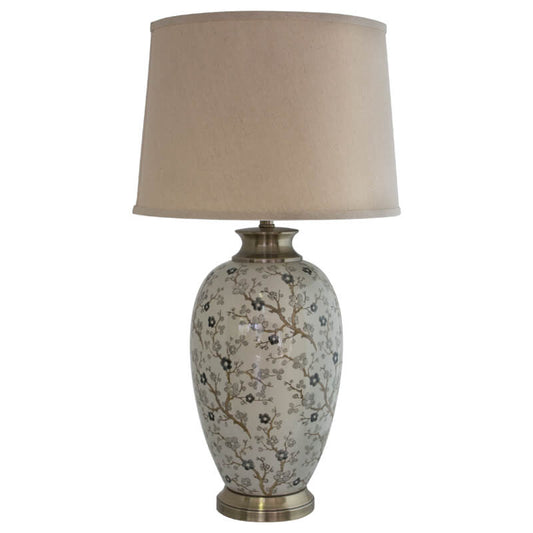 Zenith Floral Ceramic Table Lamp Trans Natal