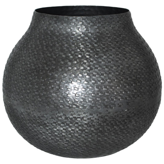 Kwamore Graphite Hammered Metal Vase