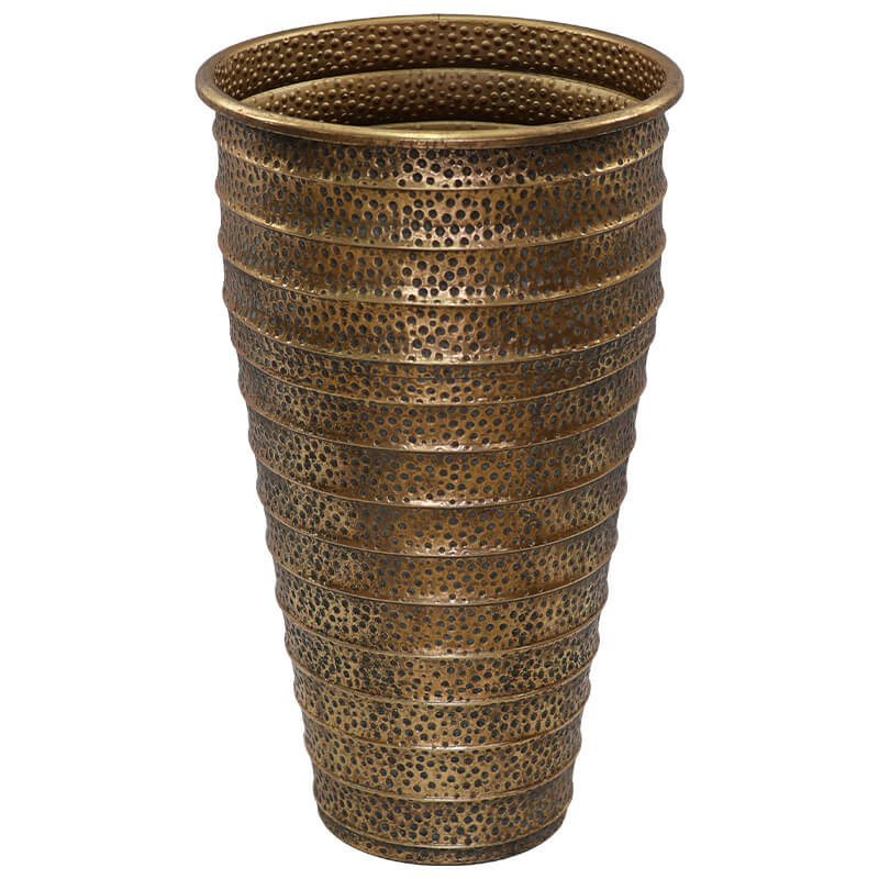 Baudel Antique Bronze Perforated Metal Planter