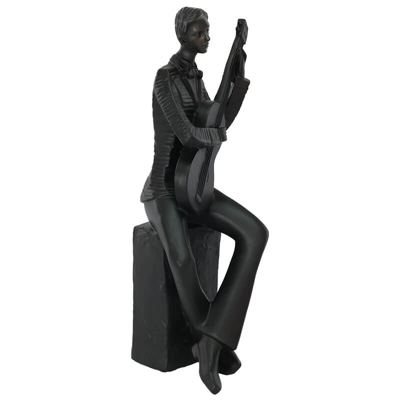 Melodic Guitarist Sculpture Matte Black Finish