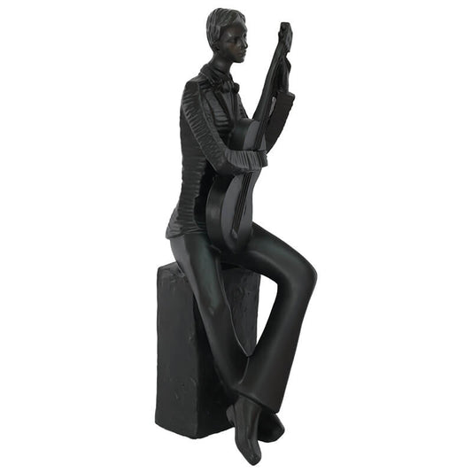 Melodic Guitarist Sculpture Matte Black Finish