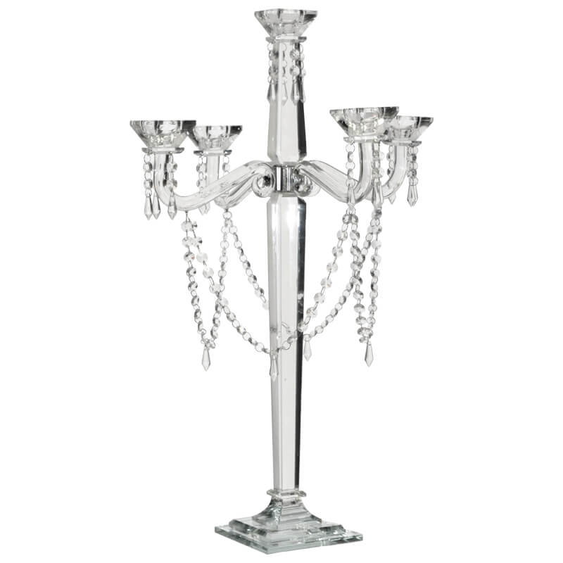 Beatrix Crystal 5 Arm Candelabra Transnatal