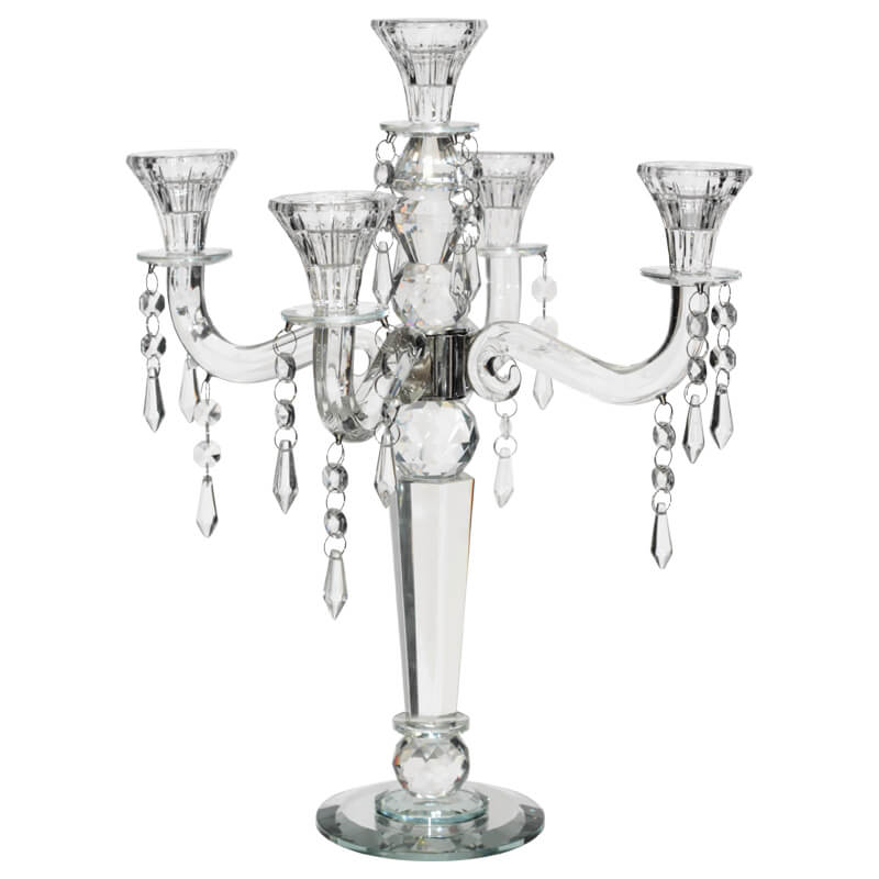 Venetian Crystal 5 Arm Candelabra Transnatal