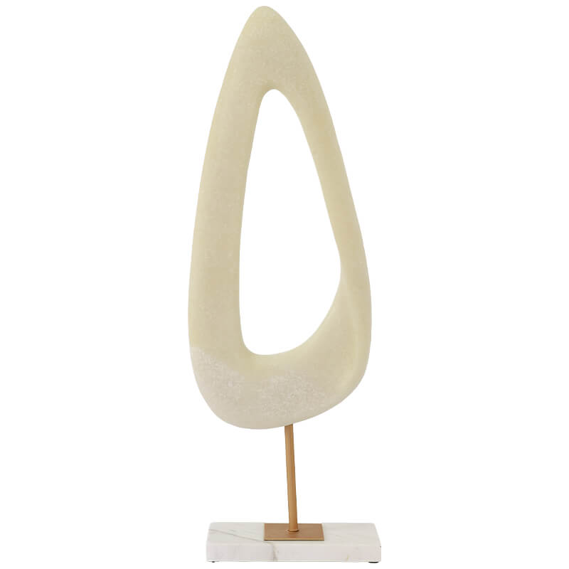 Alkin Teardrop Modern Abstract Sculpture with Marble Base