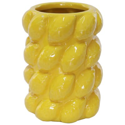 Citrus Lemon Sculpted Ceramic Vase