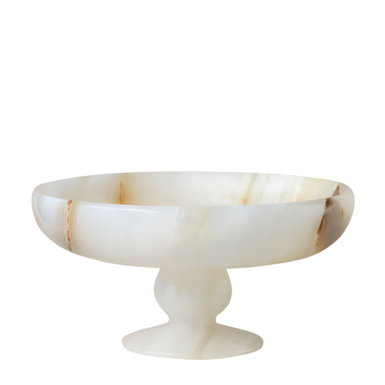 Nord White Onyx Pedestal Bowl