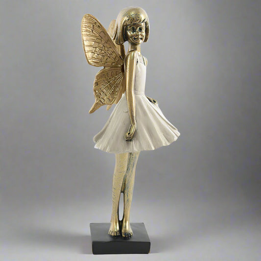 Gold Fairy Figurines – Whimsical Decorative Statues for Home and Gift Ideas Trans Natal