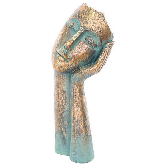 Tranquil Dreamer Sculpture Teal & Bronze Finish Trans Natal