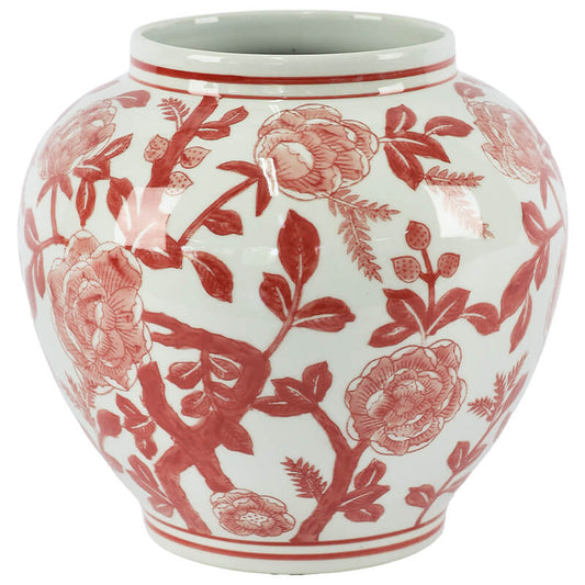 Kangxi Red Floral Vase Trans Natal