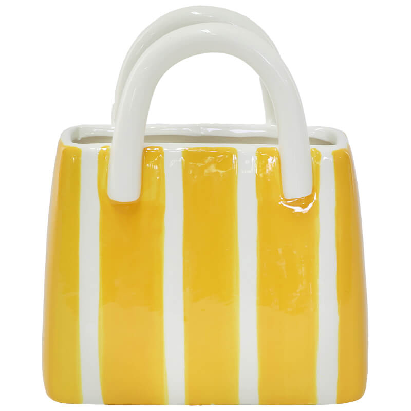 Soleil Striped Ceramic Bag Vase Trans Natal