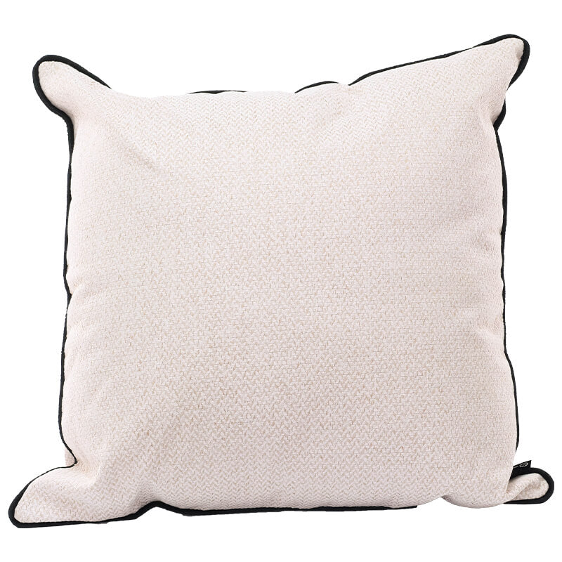 Luxe Textured Cream Scatter Cushion with Black Trim