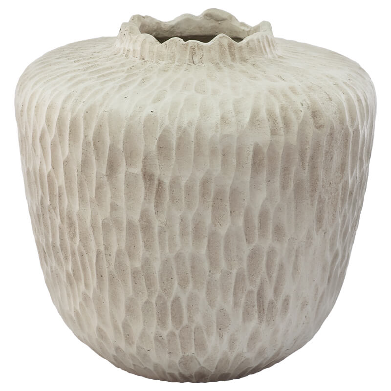 Serra Round Textured Vase Trans Natal