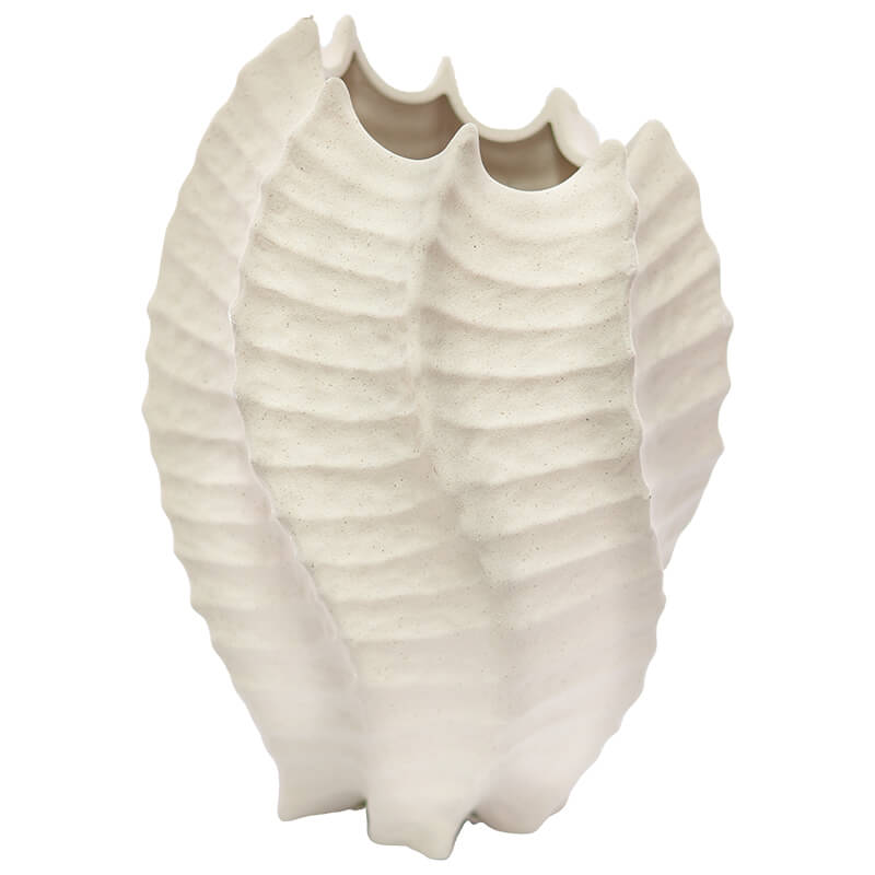 Seaform Ceramic Shell-Inspired Vase – Modern Coastal Décor Accent Trans Natal