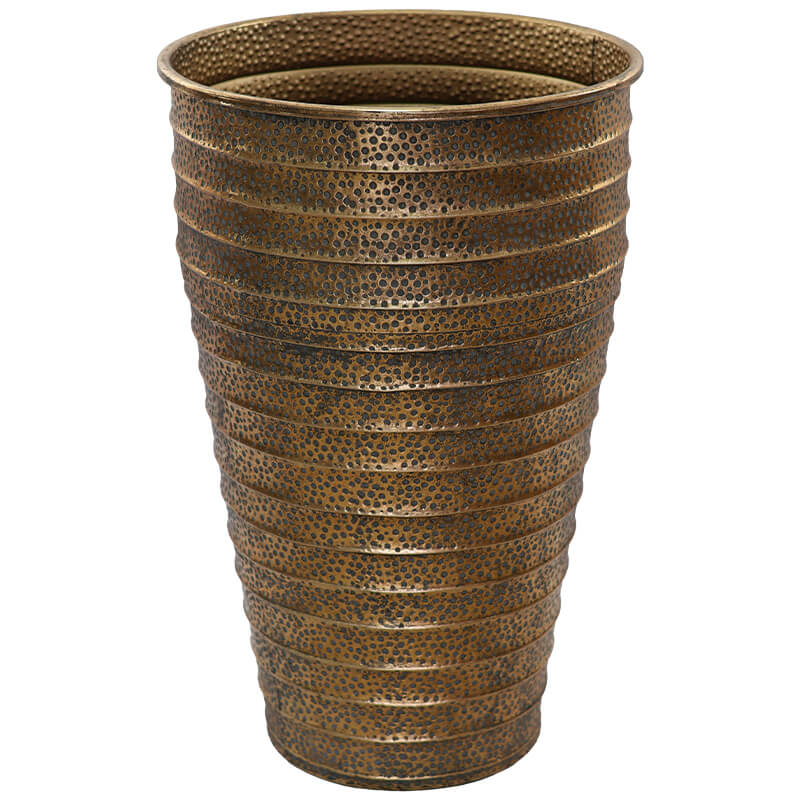 Baudel Antique Bronze Perforated Metal Planter