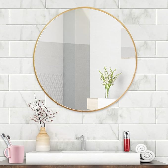 Aluminium Round Gold Mirror