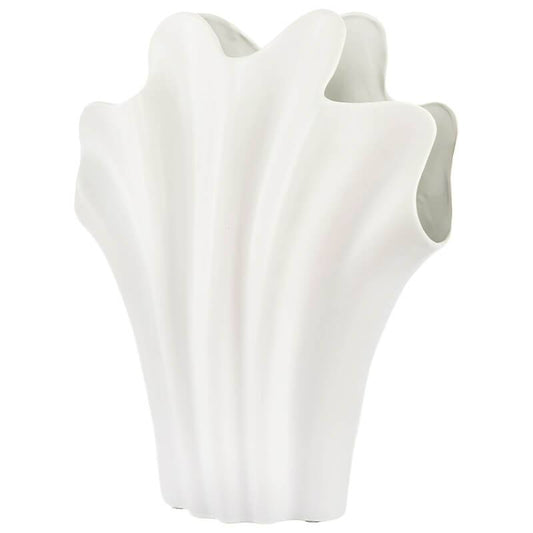 Modern Sculptural White Ceramic Vase Trans Natal