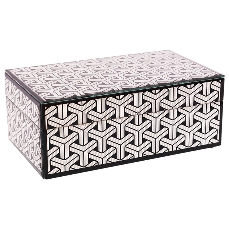 Monroe Geometric Inlay Box Trans Natal