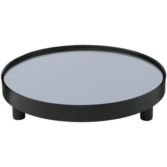 Sleek Black Glass Round Modern Decorative Display Trays